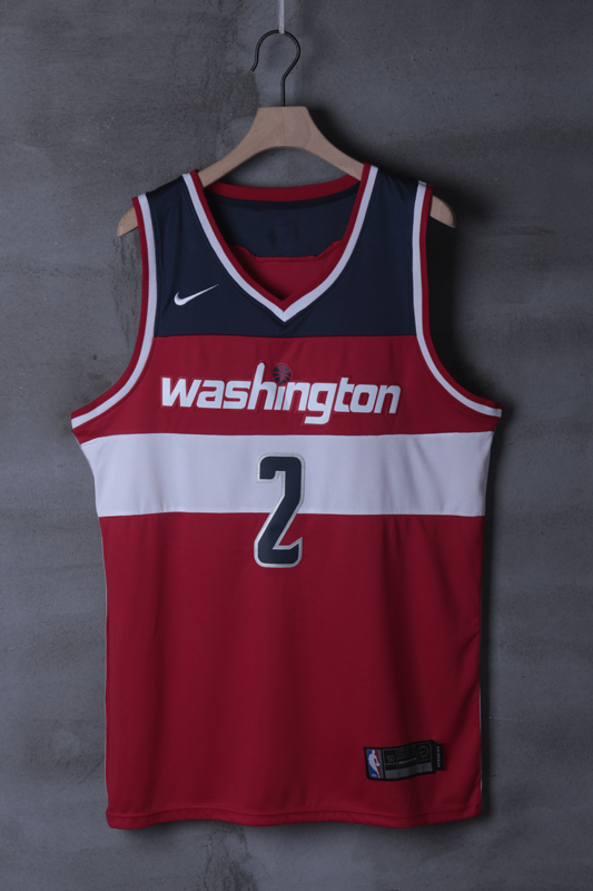 2018 Men NBA Washington Wizards 2 John Wall Red game Jerseys
